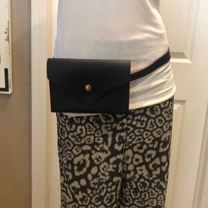 Unbranded Black Faux Leather Belt Bag Fanny Pack